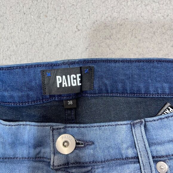 Paige Jeans Men 38 Blue Croft Lionel Skinny Transcend Washed Denim Stretch 38x32 - Picture 6 of 16
